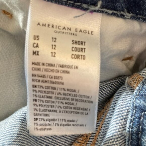 American Eagle Curvy Mom Stretch Jeans High Rise Classic Jeans 12 Short - Picture 6 of 6